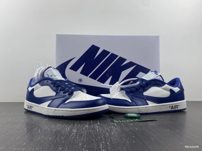 Reps TBkick X JORDAN OFF-WHITE CUSTOM X 1 SCOTT AIR TRAVIS DM7890-101 0724